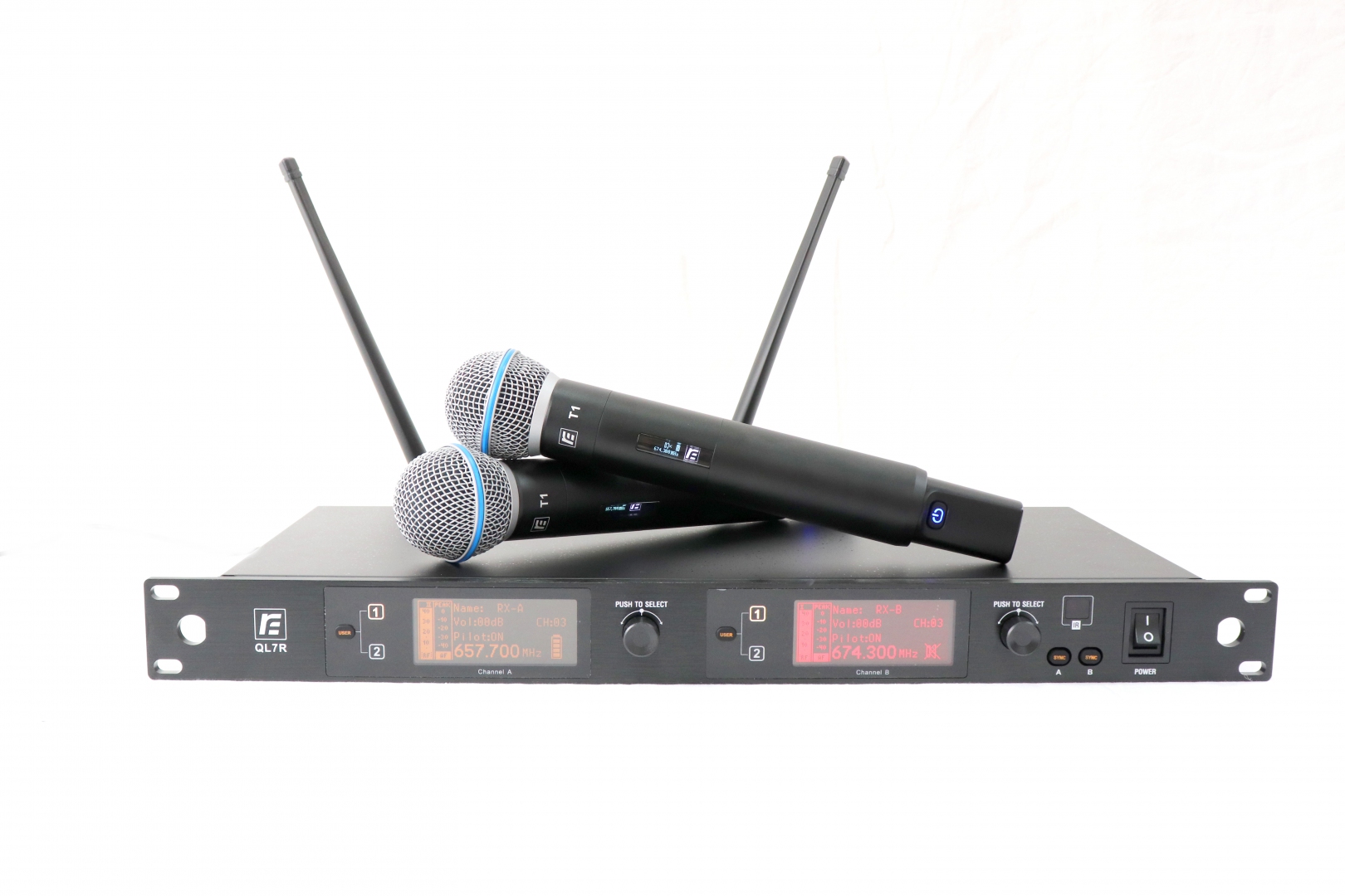 RFIntell QL7R/T1-B 720,500-754,000 МГц 2-канальная радиосистема с 2-мя ручными микрофонами в Ряжске
